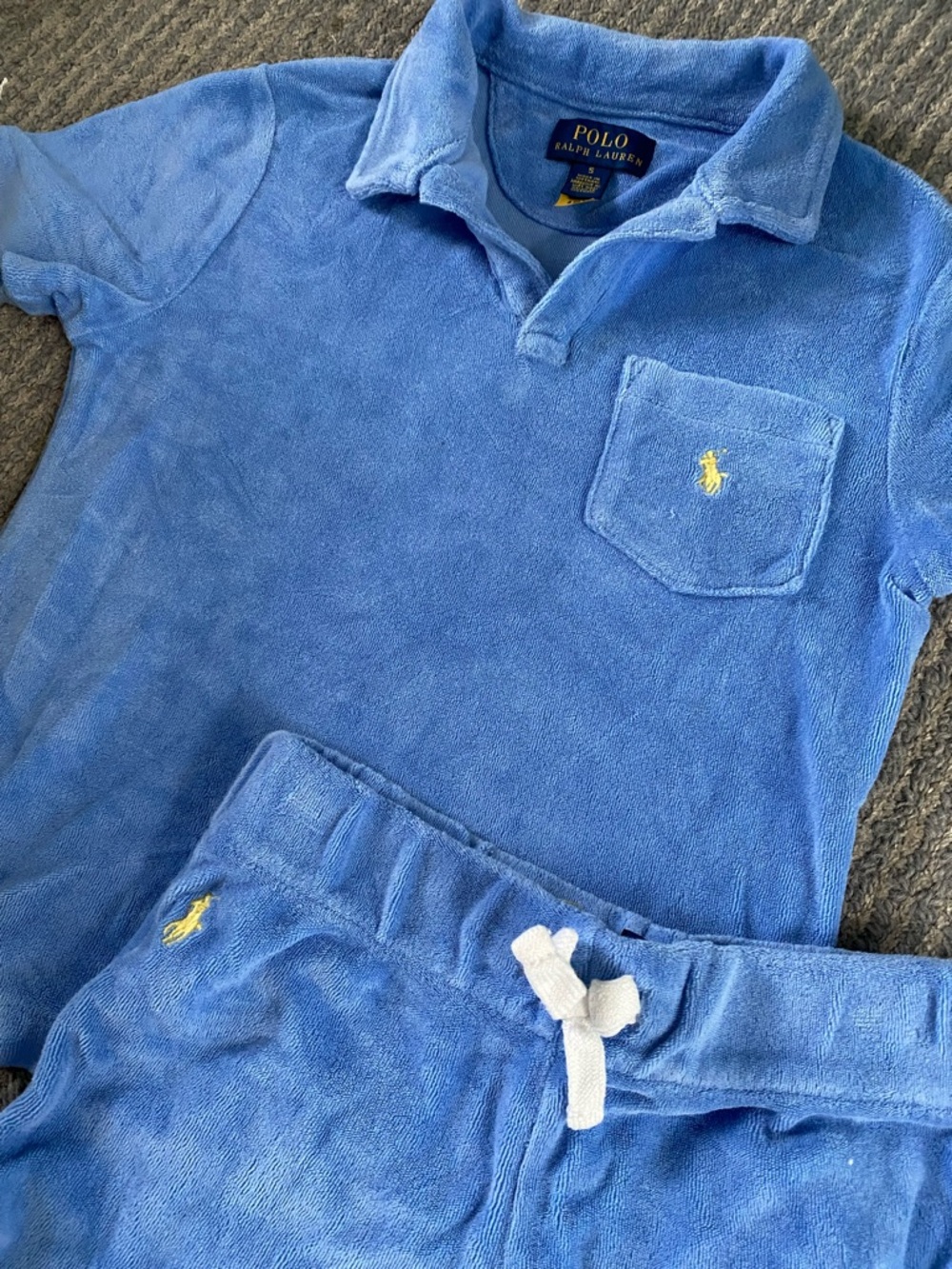 Polo Ralph Lauren Light Blue Terry Short Set - Picture 3 of 4